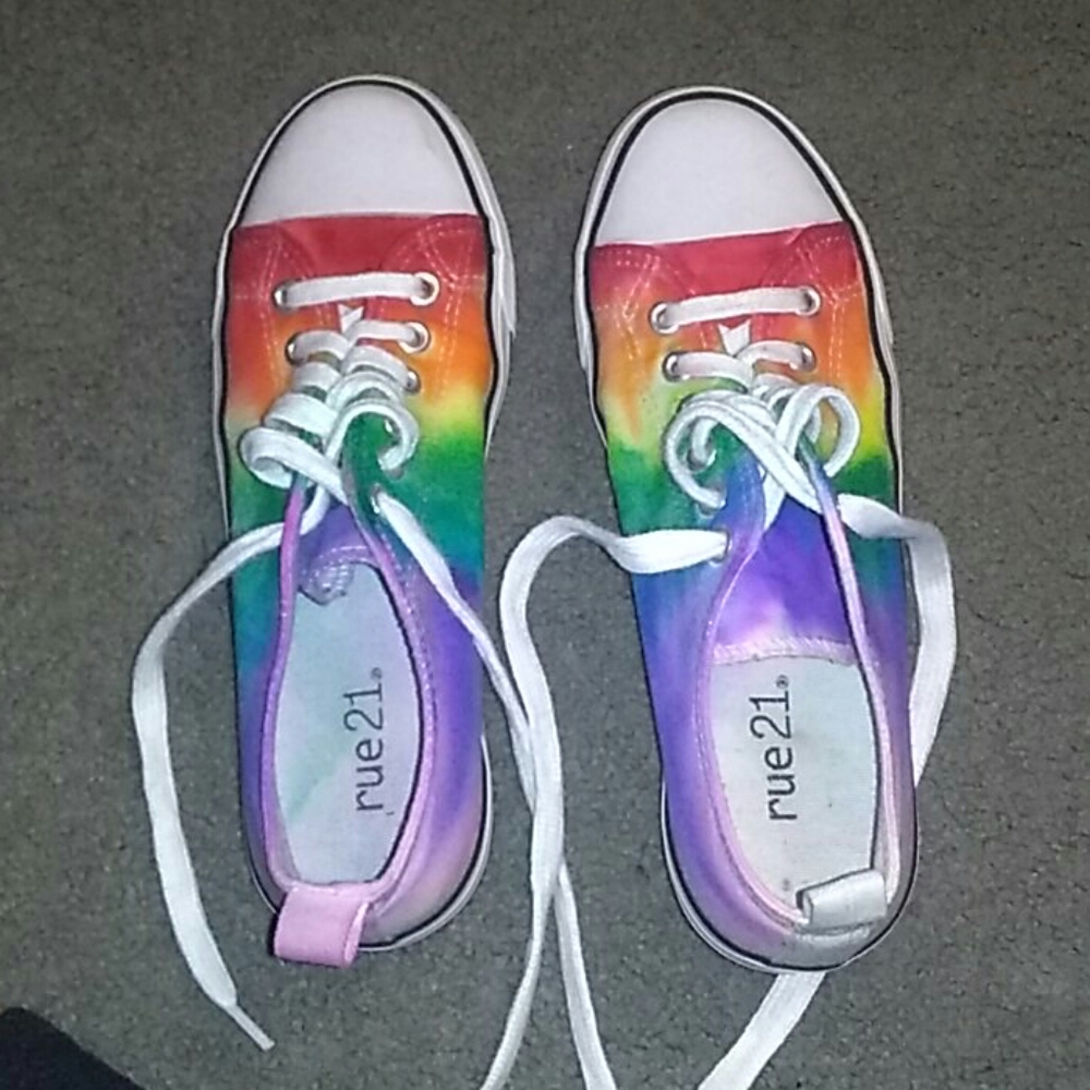 Rue 21 shoes, made into tie dye